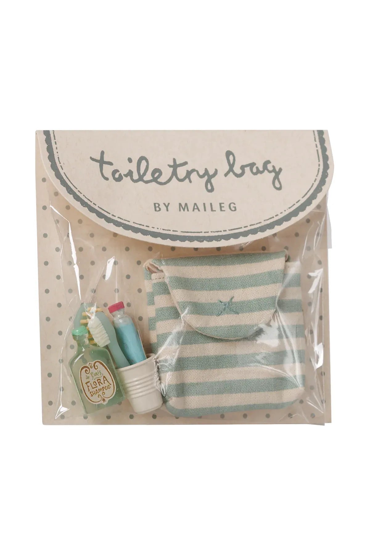 Toothbrush set in bag, Mouse - Blue stripe van Maileg | Kids Conceptstore Le Fanfare