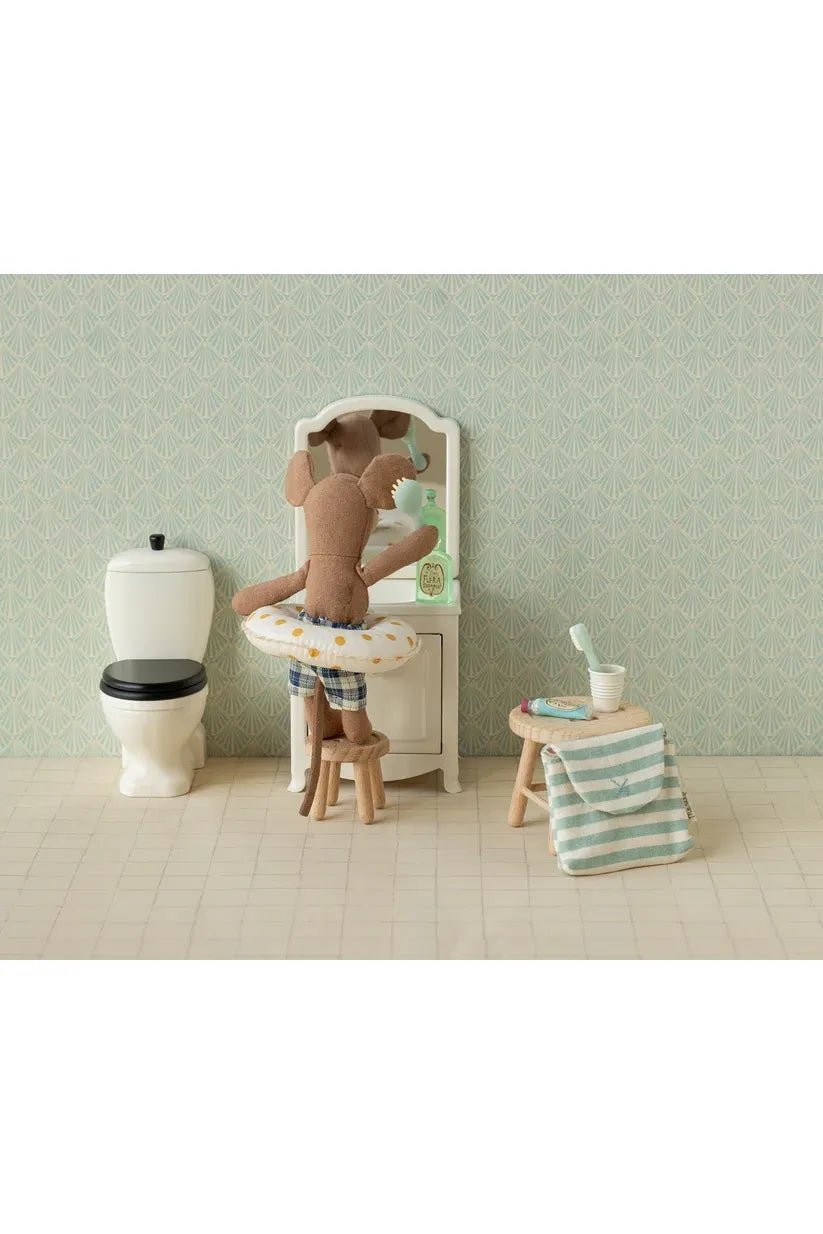 Toothbrush set in bag, Mouse - Blue stripe van Maileg | Kids Conceptstore Le Fanfare
