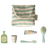 Toothbrush set in bag, Mouse - Blue stripe van Maileg | Kids Conceptstore Le Fanfare