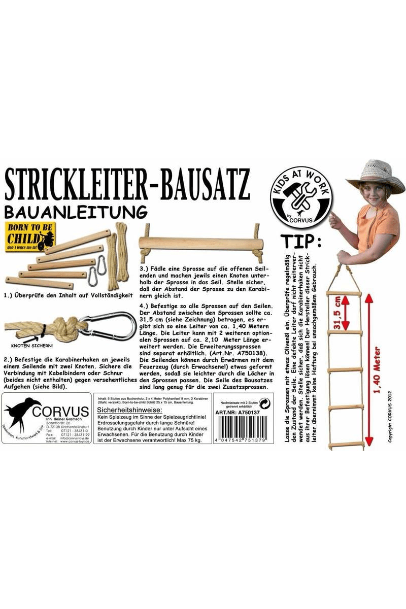 Touwladder DIY set van Kids At Work | Kids Conceptstore Le Fanfare