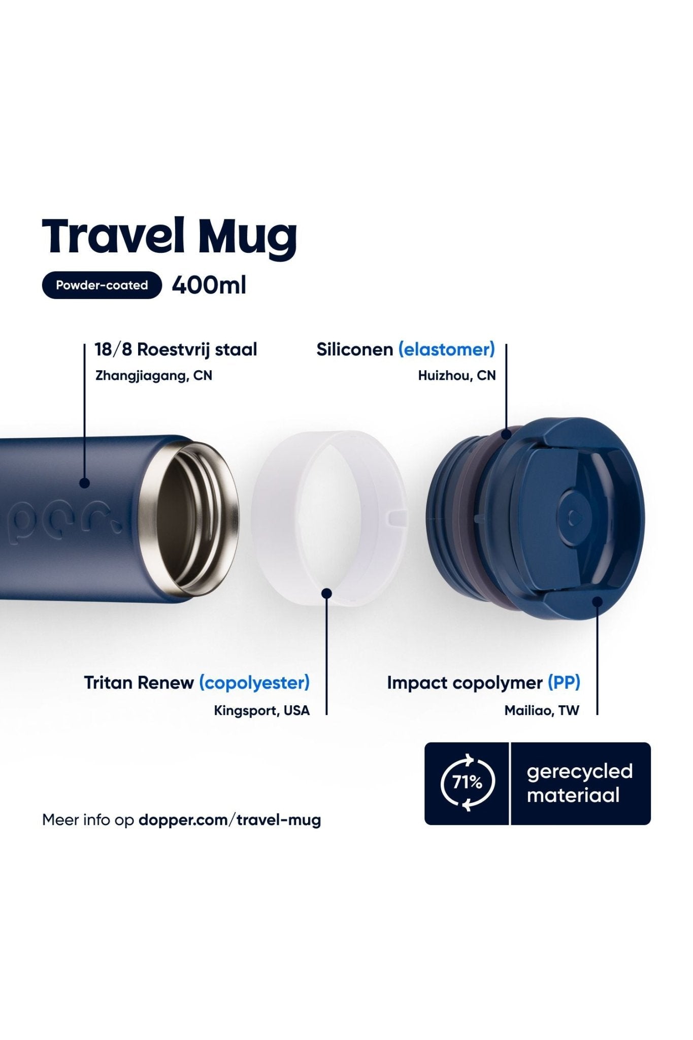 Travel Mug (300 ml) - Breaker Blue van Dopper | Kids Conceptstore Le Fanfare
