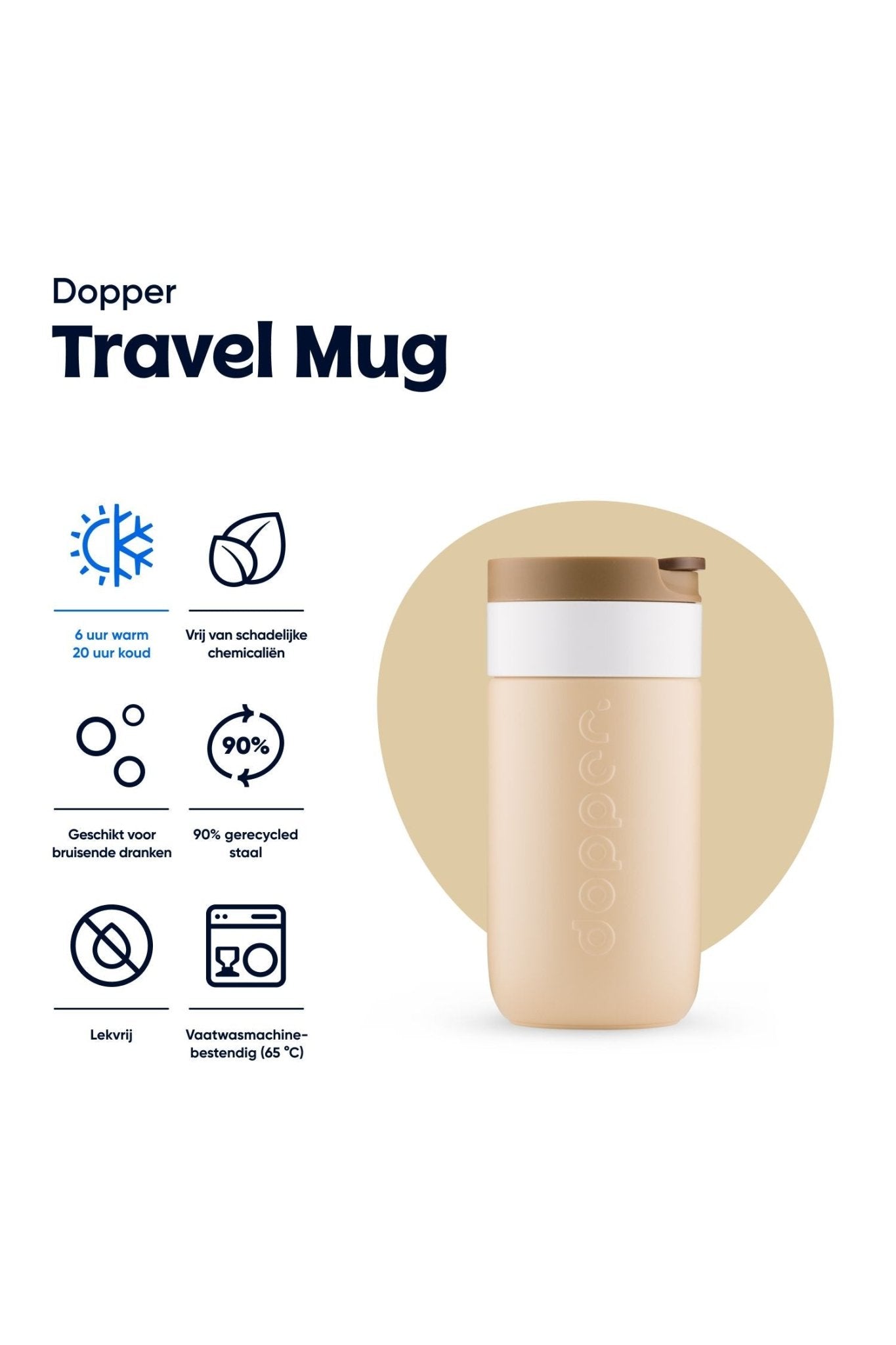 Travel Mug (300 ml) - Earthy Brown van Dopper | Kids Conceptstore Le Fanfare