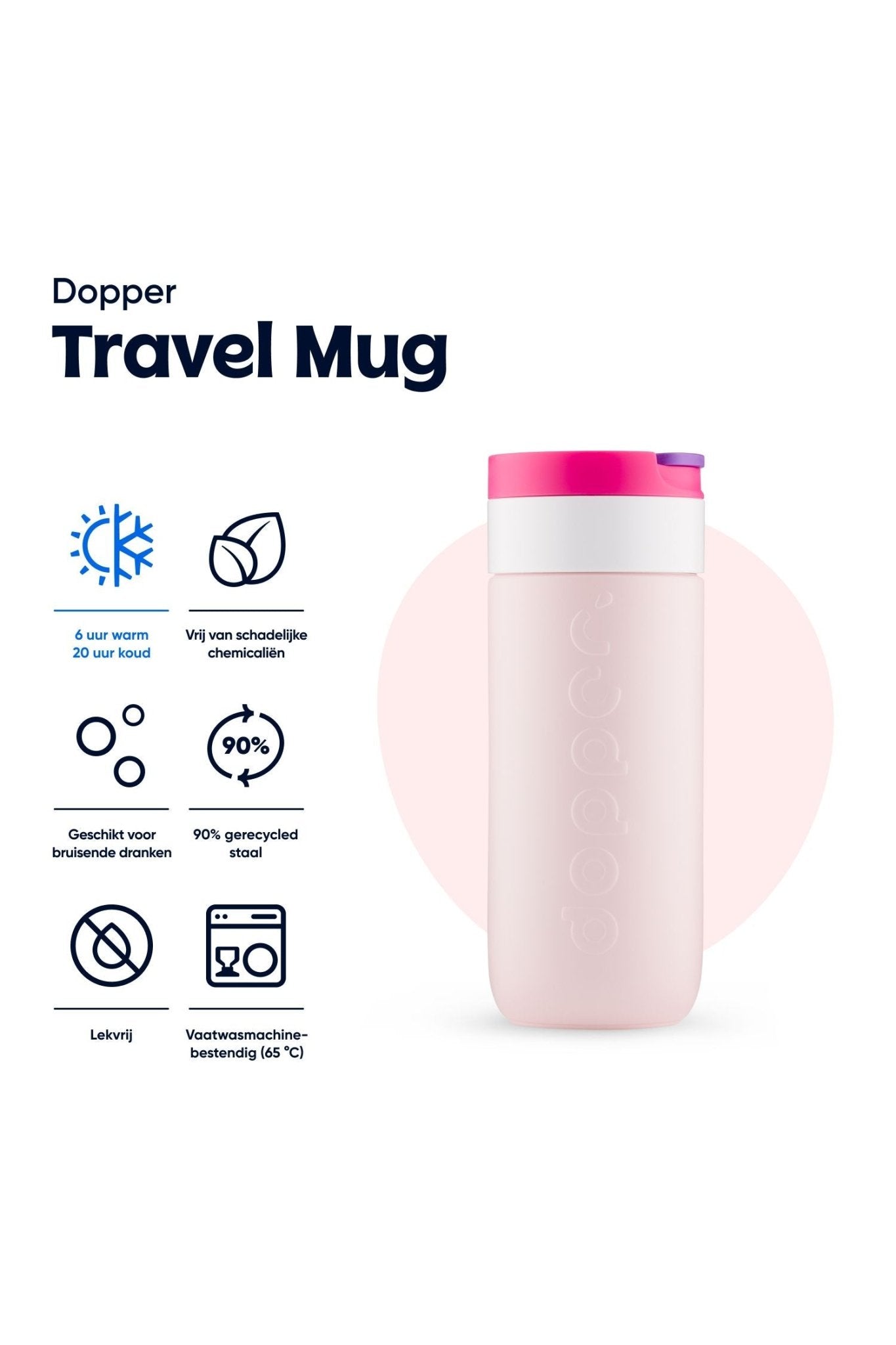 Travel Mug (400 ml) - Berry Pink van Dopper | Kids Conceptstore Le Fanfare
