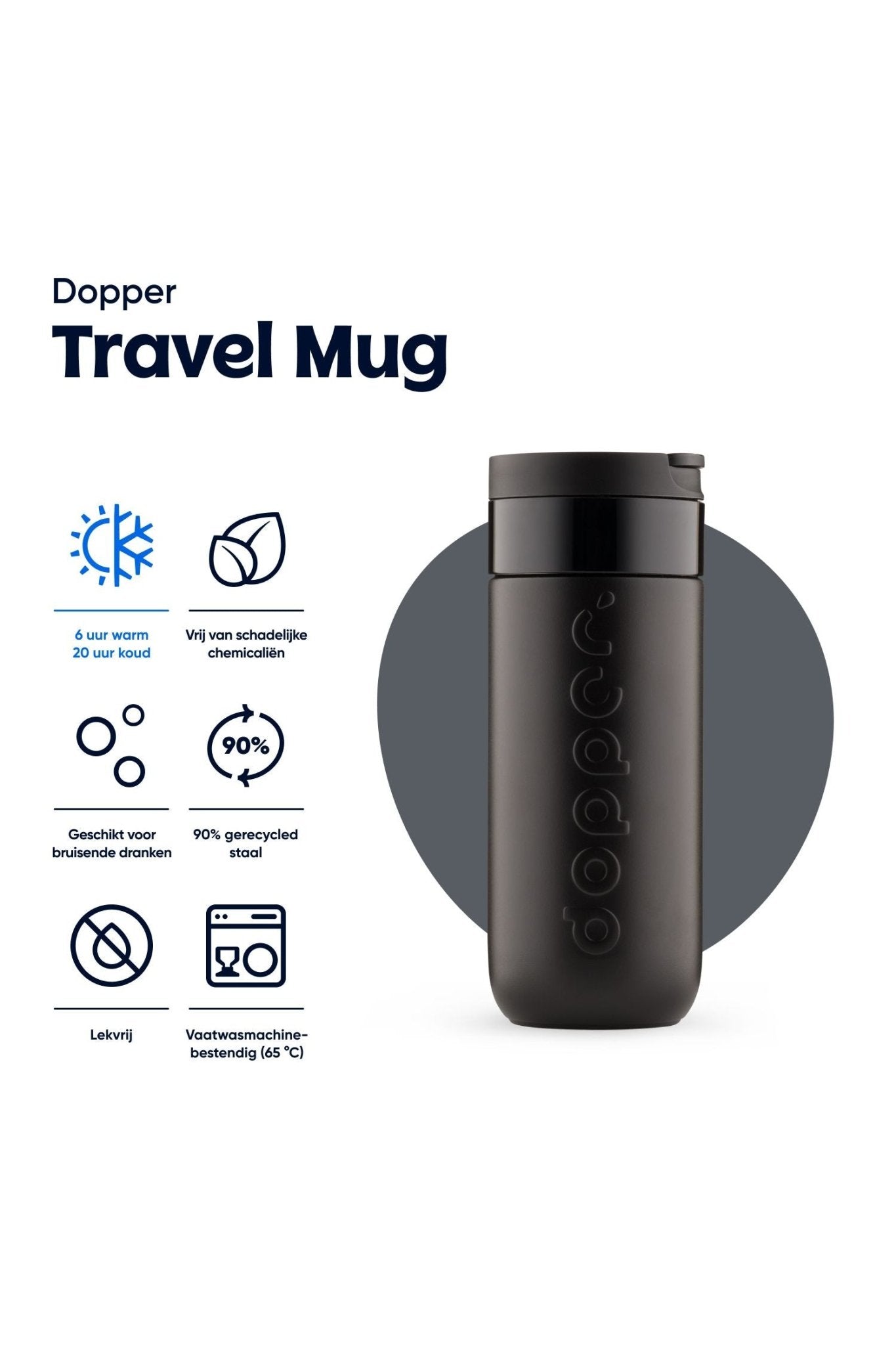 Travel Mug (400 ml) - Blazing Black van Dopper | Kids Conceptstore Le Fanfare