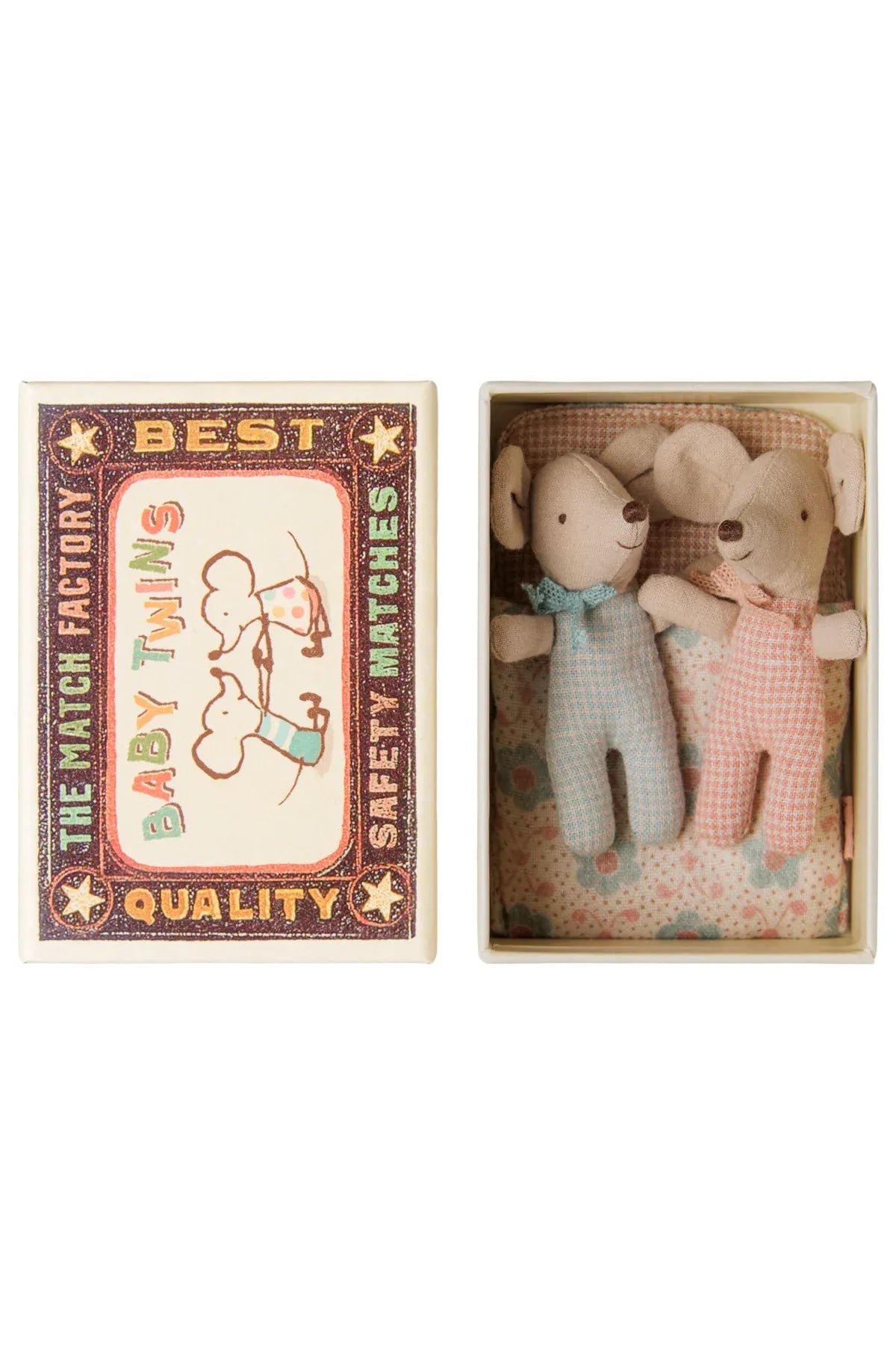 Twins, Baby mice in matchbox - Checker van Maileg | Kids Conceptstore Le Fanfare
