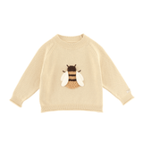 Valenthe Sweater - Bee - Biscuit van Donsje Amsterdam | Kids Conceptstore Le Fanfare
