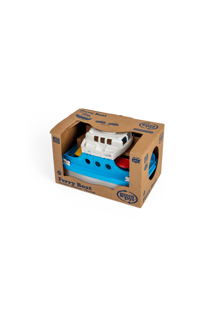 Veerboot met auto's - blauw/wit van Green Toys | Kids Conceptstore Le Fanfare