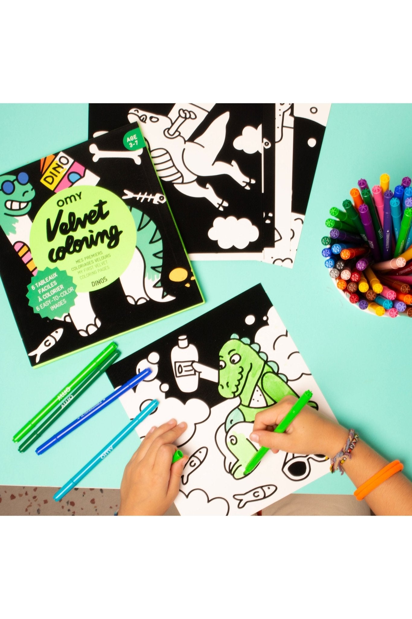 VELVET COLORING - DINO van OMY | Kids Conceptstore Le Fanfare