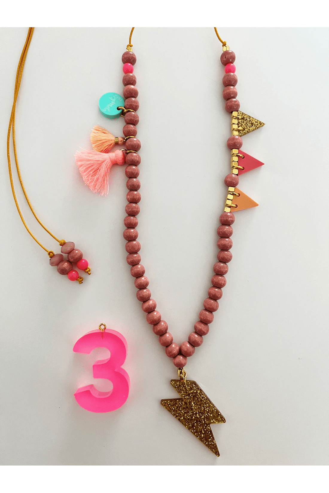 Verjaardagsketting Roze van ByMelo | Kids Conceptstore Le Fanfare