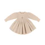 Vikkie Merino Wool Dress | Fluffy Bunny - Soft Sand van Donsje Amsterdam | Kids Conceptstore Le Fanfare