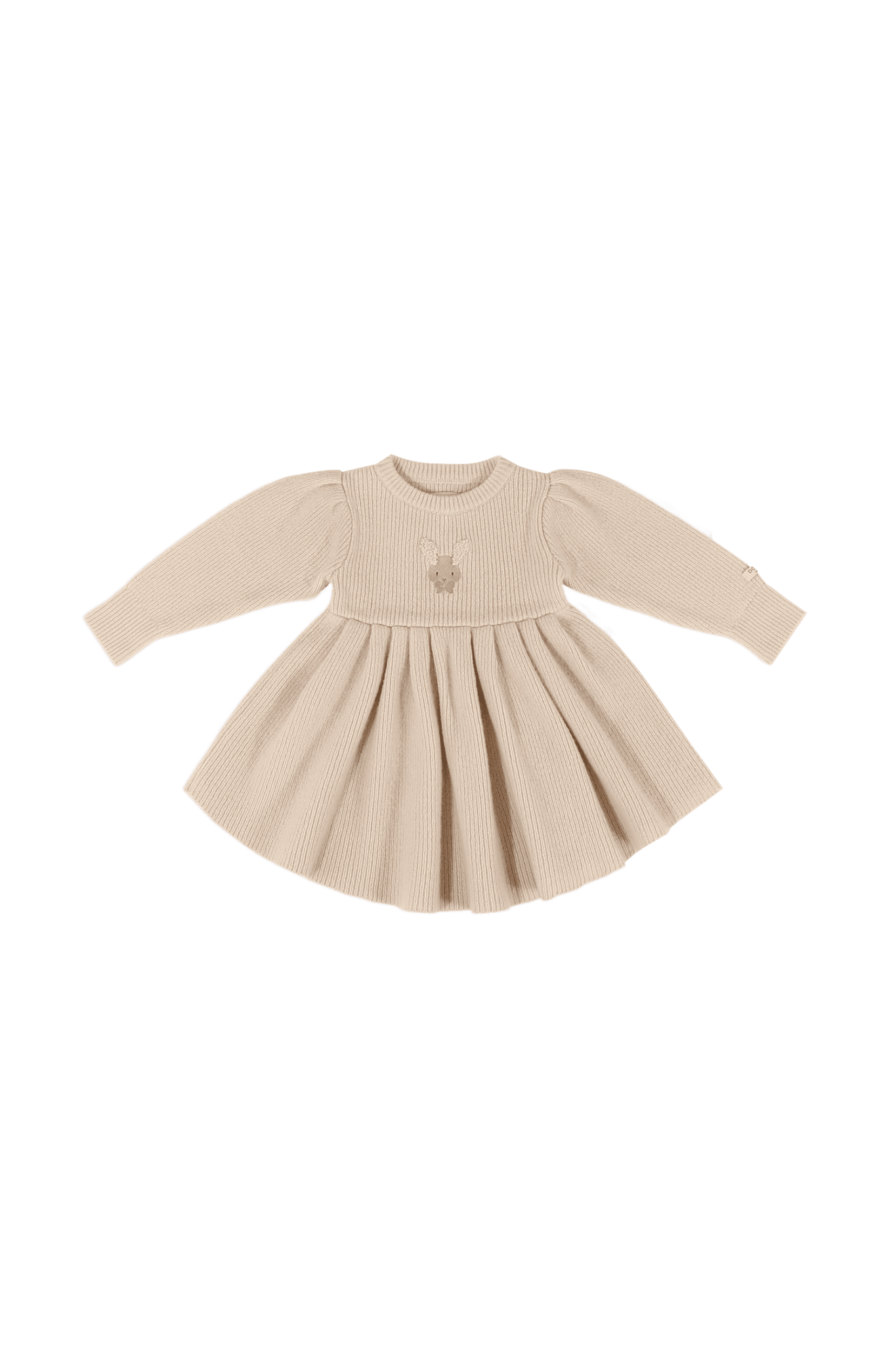 Vikkie Merino Wool Dress | Fluffy Bunny - Soft Sand van Donsje Amsterdam | Kids Conceptstore Le Fanfare