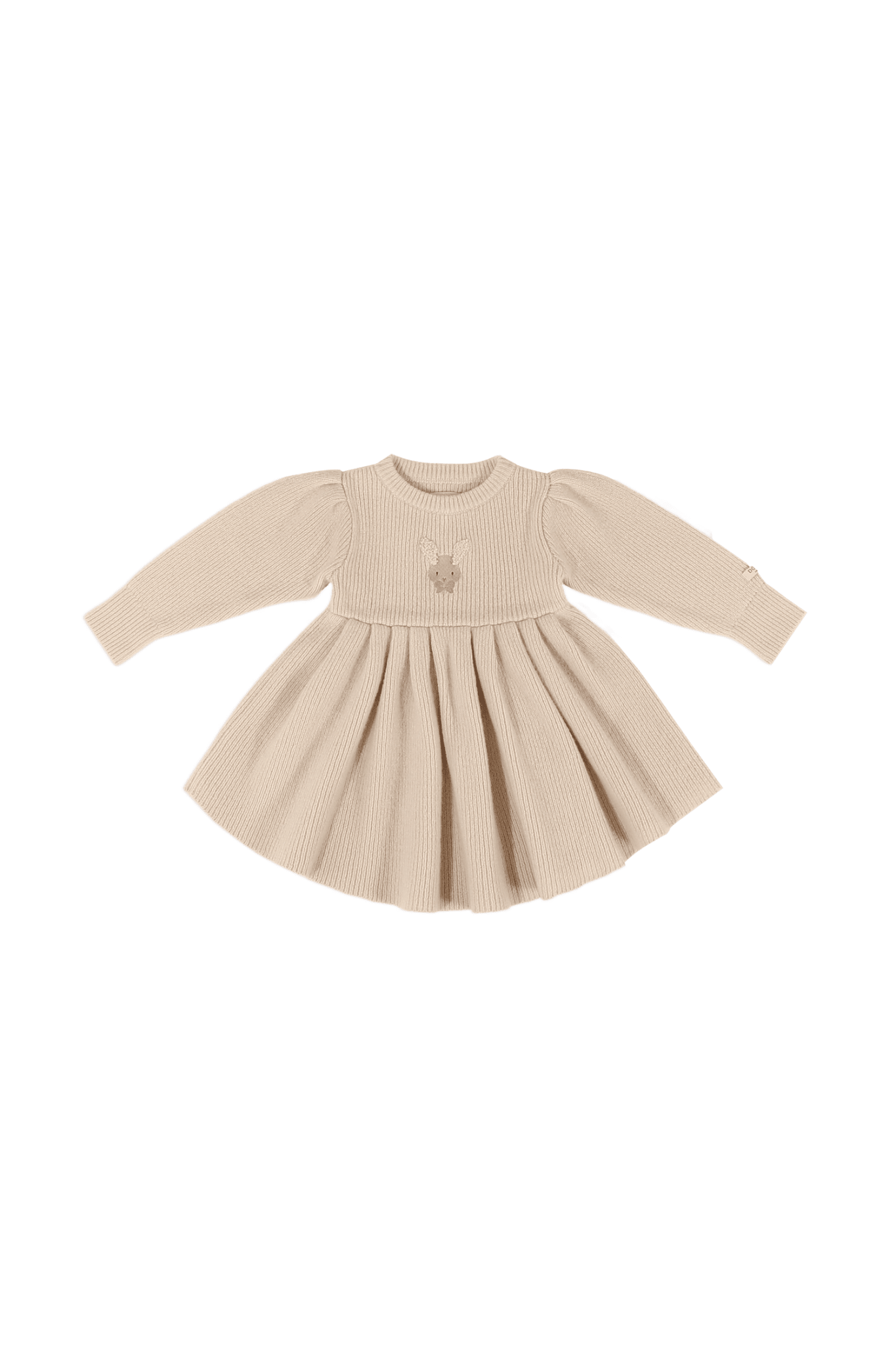 Vikkie Merino Wool Dress | Fluffy Bunny - Soft Sand van Donsje Amsterdam | Kids Conceptstore Le Fanfare