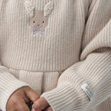Vikkie Merino Wool Dress | Fluffy Bunny - Soft Sand van Donsje Amsterdam | Kids Conceptstore Le Fanfare