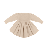 Vikkie Merino Wool Dress | Fluffy Bunny - Soft Sand van Donsje Amsterdam | Kids Conceptstore Le Fanfare