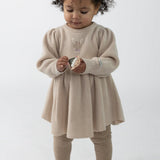 Vikkie Merino Wool Dress | Fluffy Bunny - Soft Sand van Donsje Amsterdam | Kids Conceptstore Le Fanfare