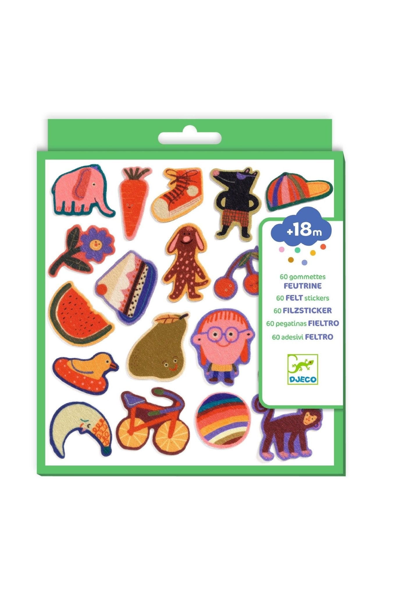 Vilten stickers (60 st) - de grappige van Djeco | Kids Conceptstore Le Fanfare