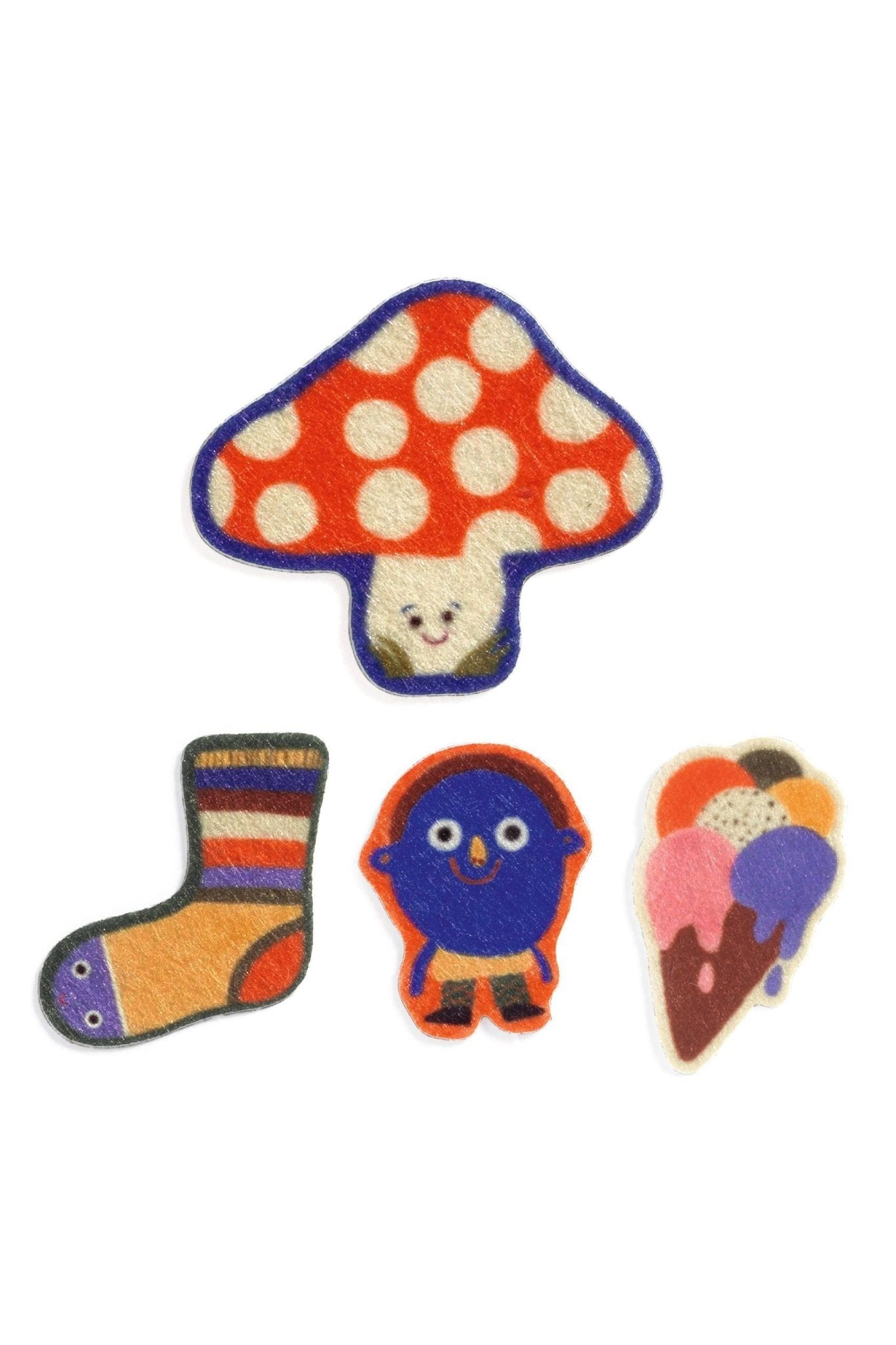 Vilten stickers (60 st) - de grappige van Djeco | Kids Conceptstore Le Fanfare
