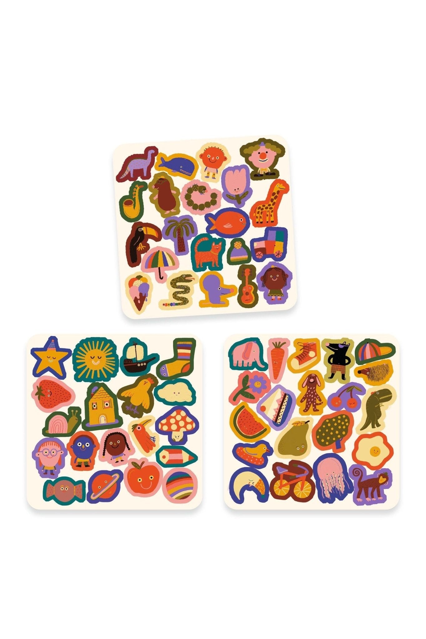 Vilten stickers (60 st) - de grappige van Djeco | Kids Conceptstore Le Fanfare