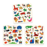 Vilten stickers (60 st) - dieren overal! van Djeco | Kids Conceptstore Le Fanfare