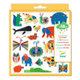 Vilten stickers (60 st) - dieren overal! van Djeco | Kids Conceptstore Le Fanfare