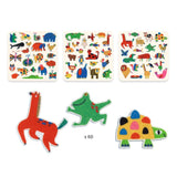 Vilten stickers (60 st) - dieren overal! van Djeco | Kids Conceptstore Le Fanfare