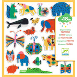 Vilten stickers (60 st) - dieren overal! van Djeco | Kids Conceptstore Le Fanfare