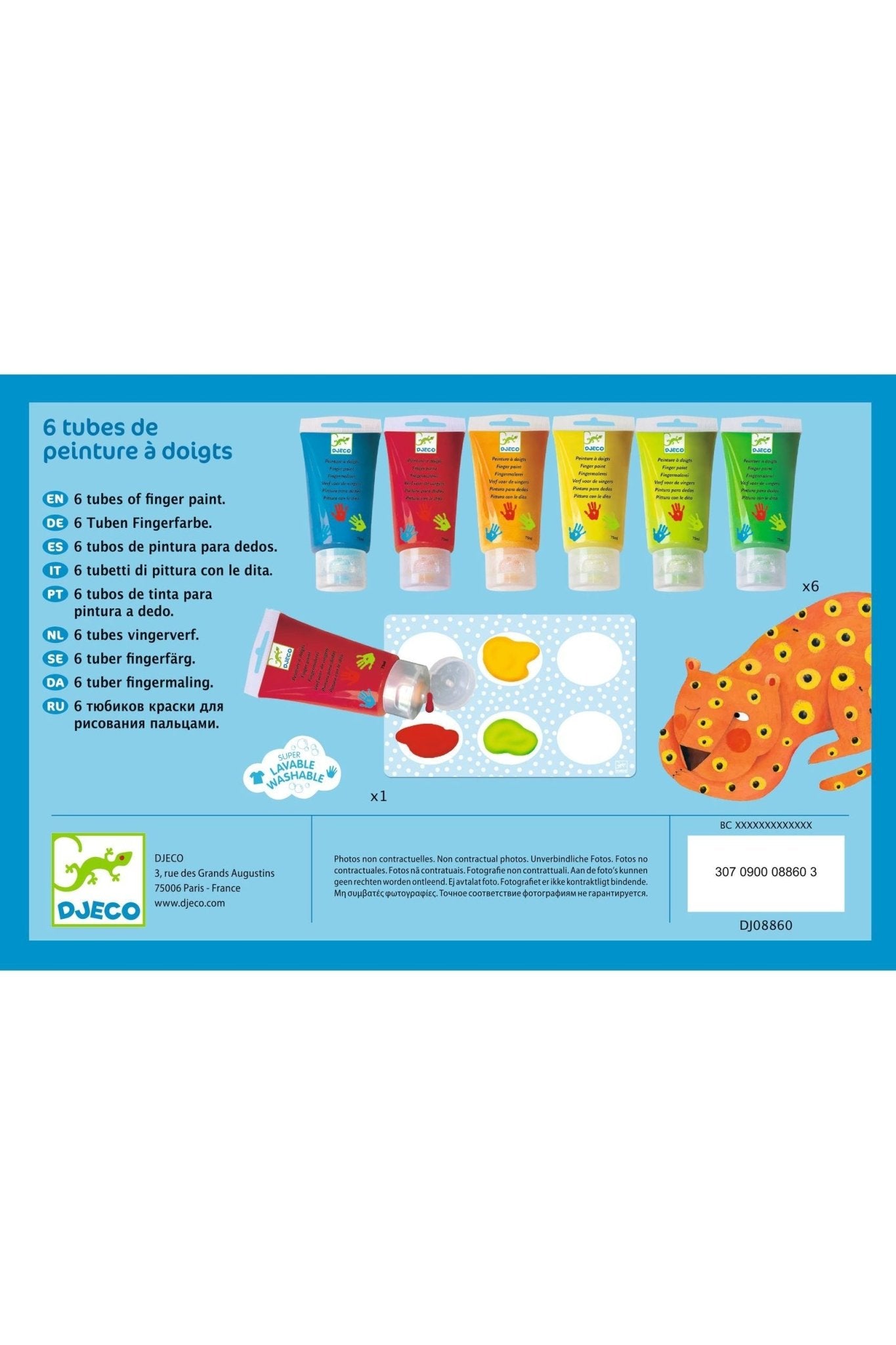 Vingerverf - 6 tubes van Djeco | Kids Conceptstore Le Fanfare