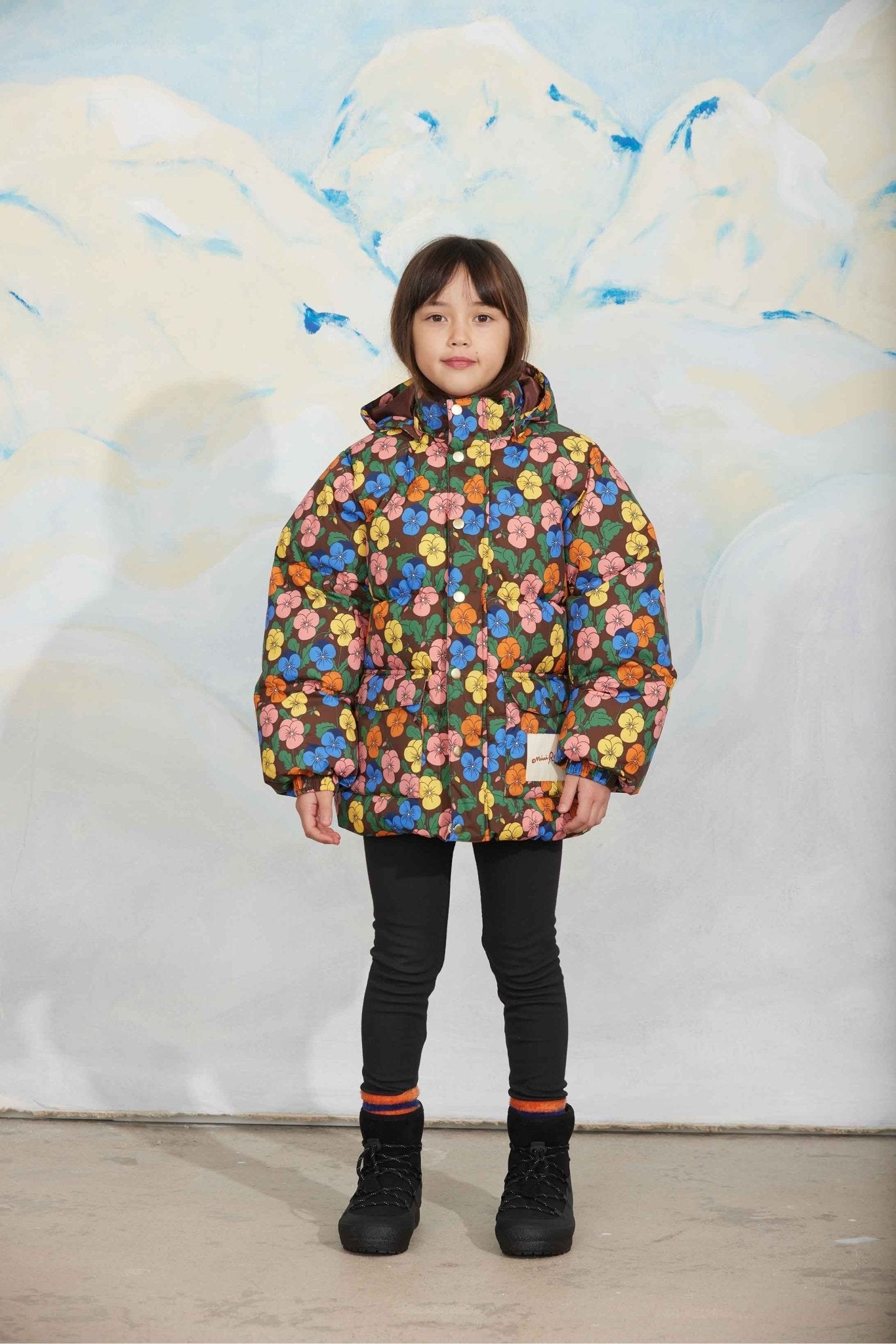 Violas aop heavy puffer - Multi van Mini Rodini | Kids Conceptstore Le Fanfare