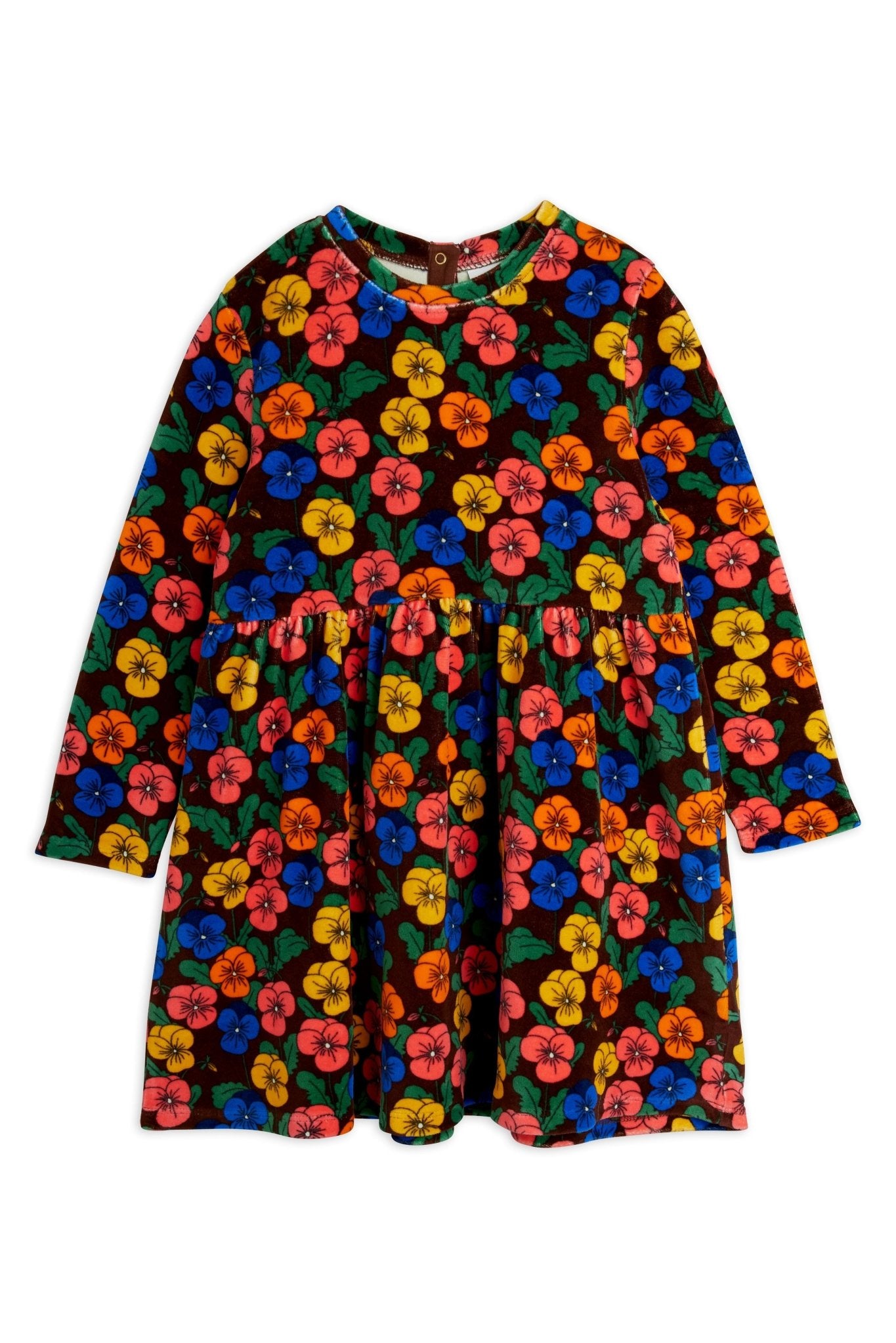 Violas aop velour dress - Multi van Mini Rodini | Kids Conceptstore Le Fanfare