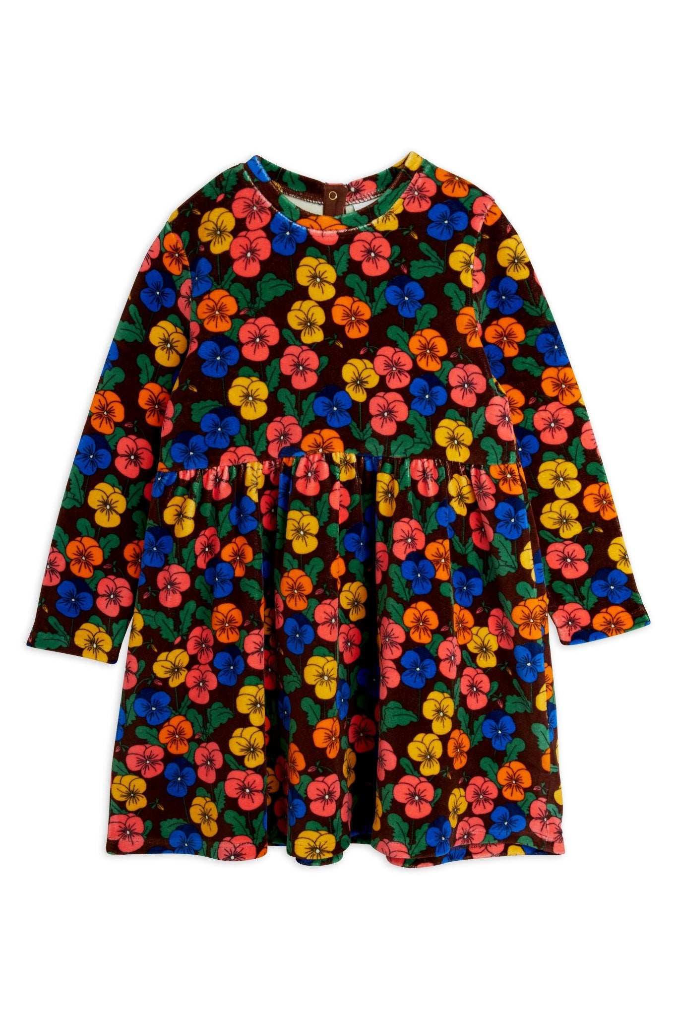 Violas aop velour dress - Multi van Mini Rodini | Kids Conceptstore Le Fanfare