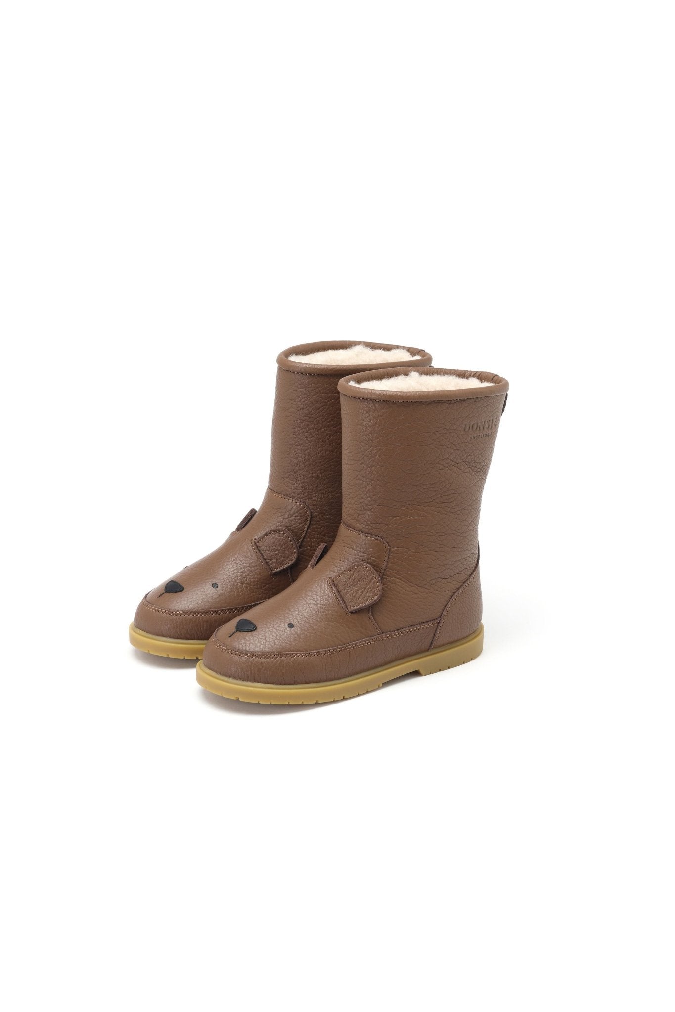 Wadudu Classic Lining - Bear Cognac Leather van Donsje Amsterdam | Kids Conceptstore Le Fanfare