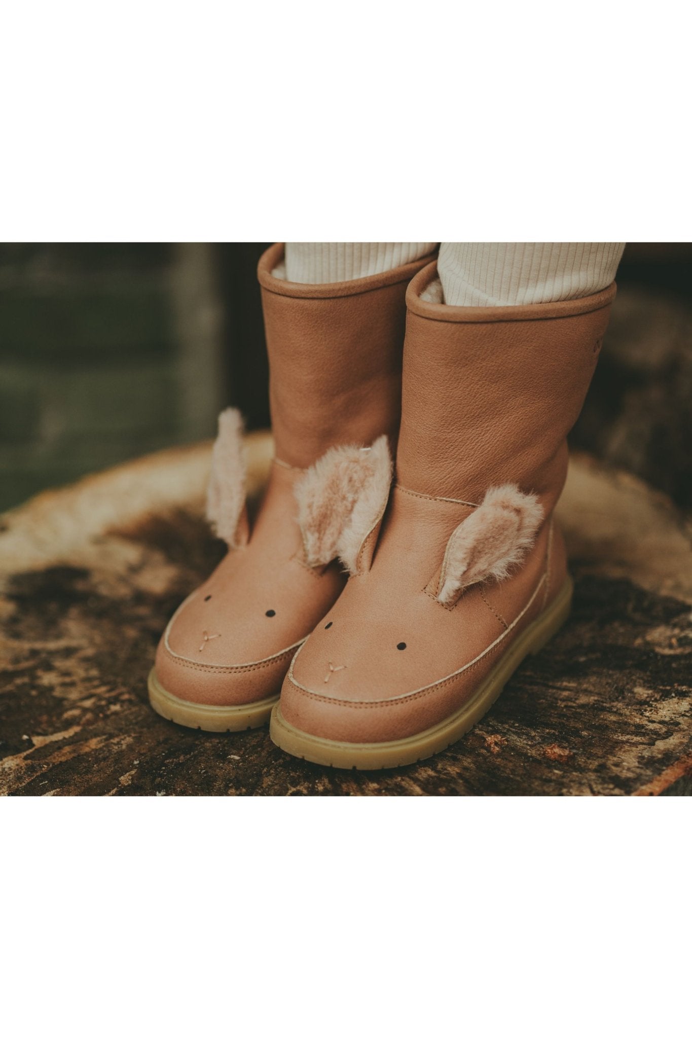 Wadudu Exclusive Lining - Fluffy Bunny Hazelnut Leather van Donsje Amsterdam | Kids Conceptstore Le Fanfare