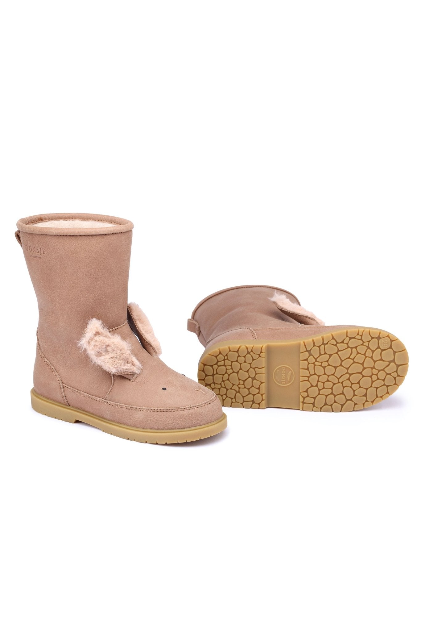 Wadudu Exclusive Lining - Fluffy Bunny Hazelnut Leather van Donsje Amsterdam | Kids Conceptstore Le Fanfare