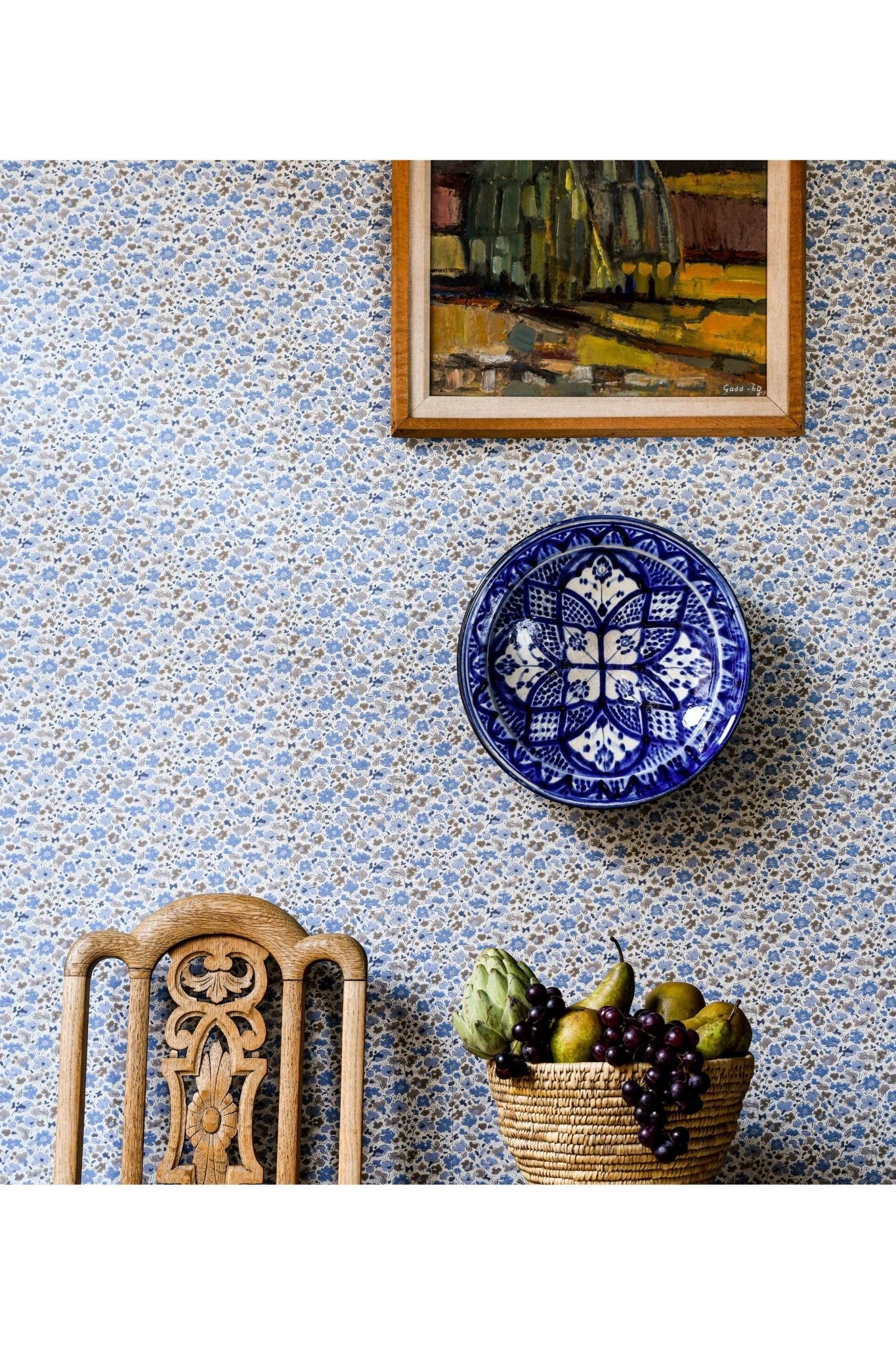 Wallpaper Floral Dance - Denim van Långelid / von Brömssen | Kids Conceptstore Le Fanfare