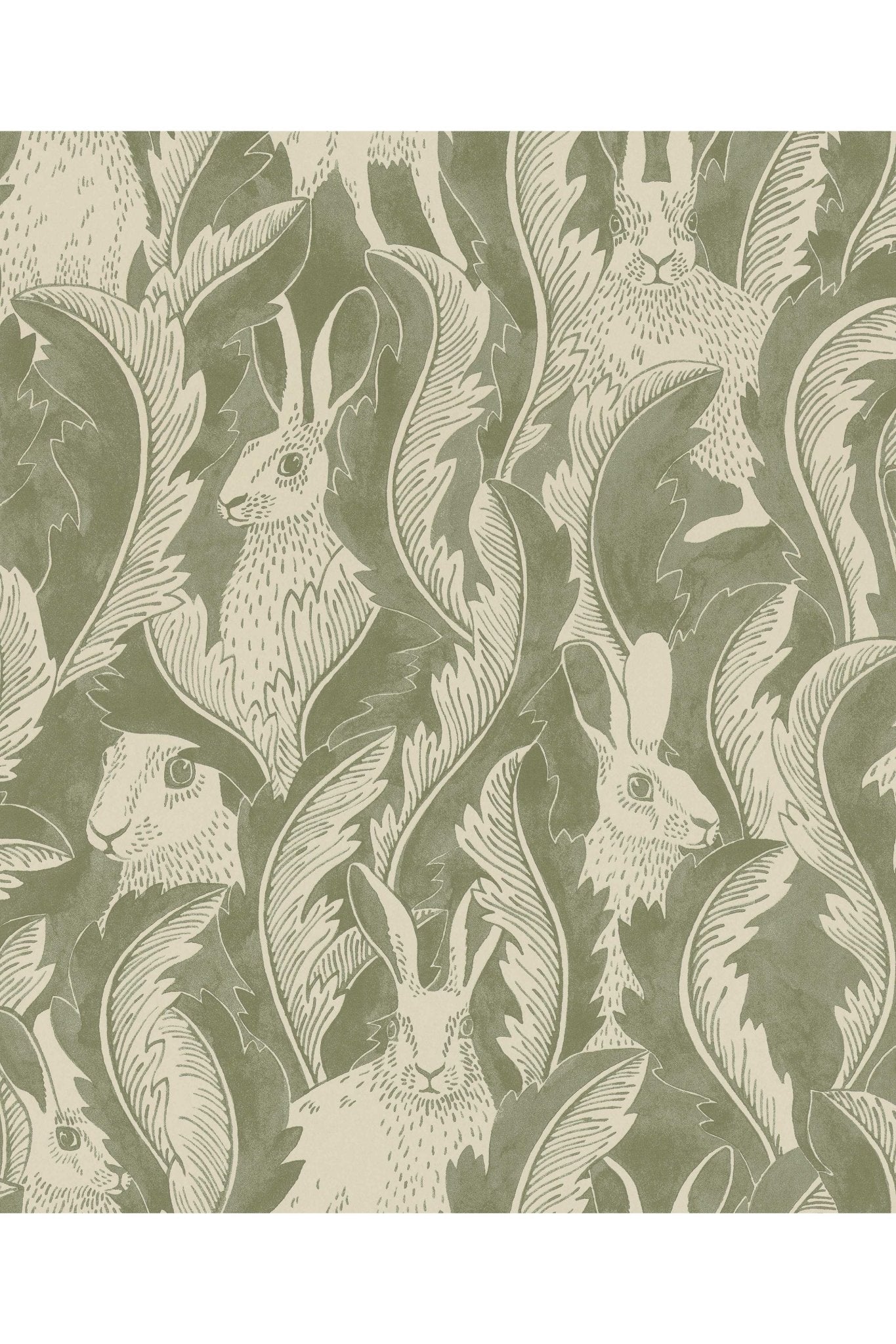 Wallpaper Hares In Hiding - Aloe van Långelid / von Brömssen | Kids Conceptstore Le Fanfare