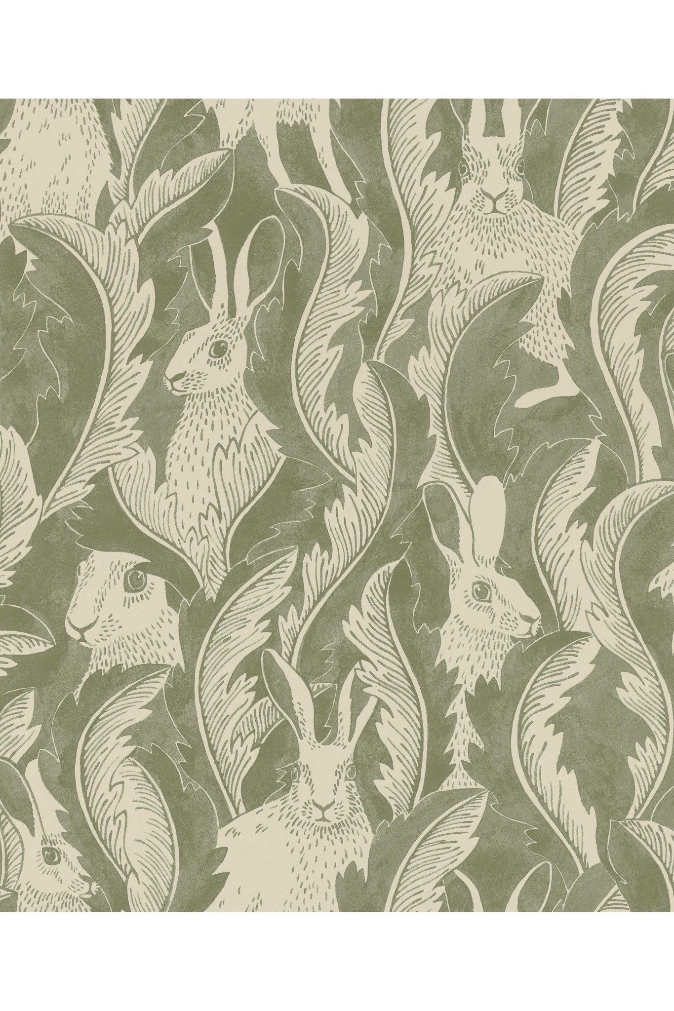 Wallpaper Hares In Hiding - Aloe van Långelid / von Brömssen | Kids Conceptstore Le Fanfare