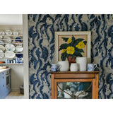 Wallpaper Hares In Hiding - Dark Denim van Långelid / von Brömssen | Kids Conceptstore Le Fanfare