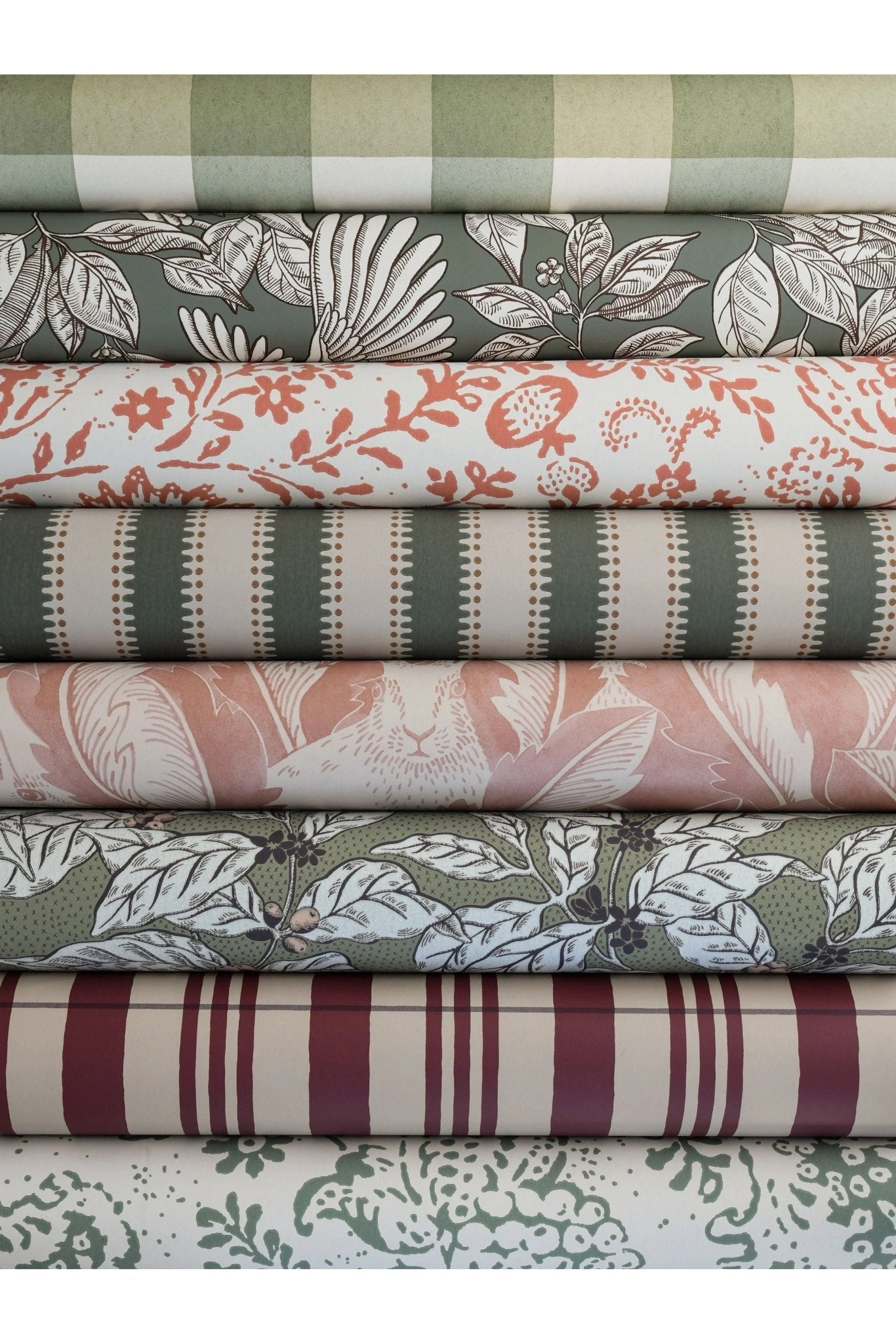 Wallpaper Hares In Hiding - Dusty Pink van Långelid / von Brömssen | Kids Conceptstore Le Fanfare