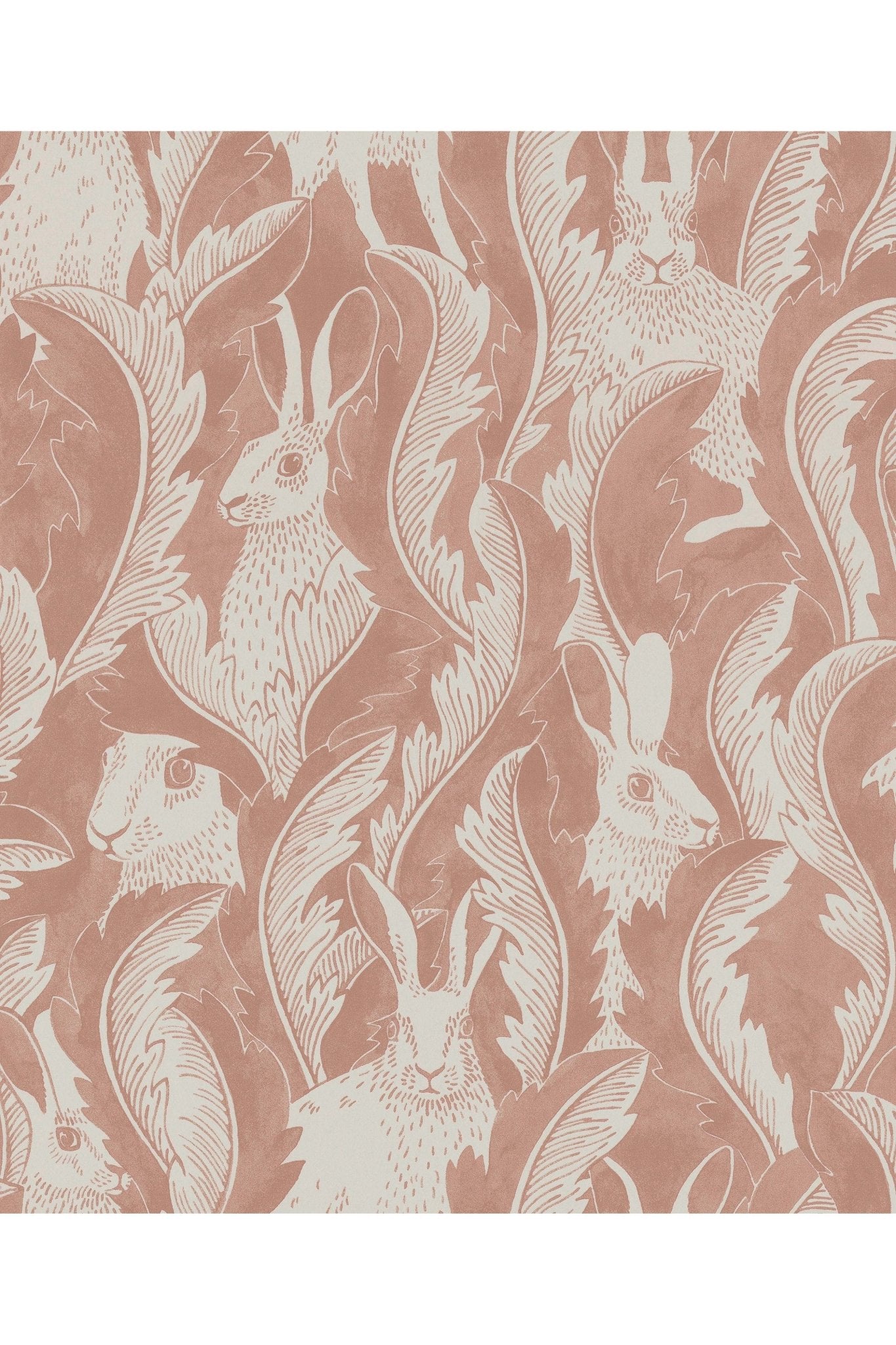 Wallpaper Hares In Hiding - Dusty Pink van Långelid / von Brömssen | Kids Conceptstore Le Fanfare
