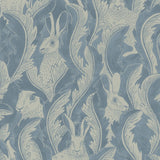Wallpaper Hares In Hiding - Smokey Blue van Långelid / von Brömssen | Kids Conceptstore Le Fanfare