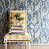 Wallpaper Hares In Hiding - Smokey Blue van Långelid / von Brömssen | Kids Conceptstore Le Fanfare