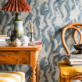 Wallpaper Hares In Hiding - Smokey Blue van Långelid / von Brömssen | Kids Conceptstore Le Fanfare