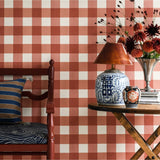 Wallpaper Picknick - Brick Red van Långelid / von Brömssen | Kids Conceptstore Le Fanfare