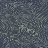 Wallpaper Plenty More Fish - Ink Blue van Långelid / von Brömssen | Kids Conceptstore Le Fanfare