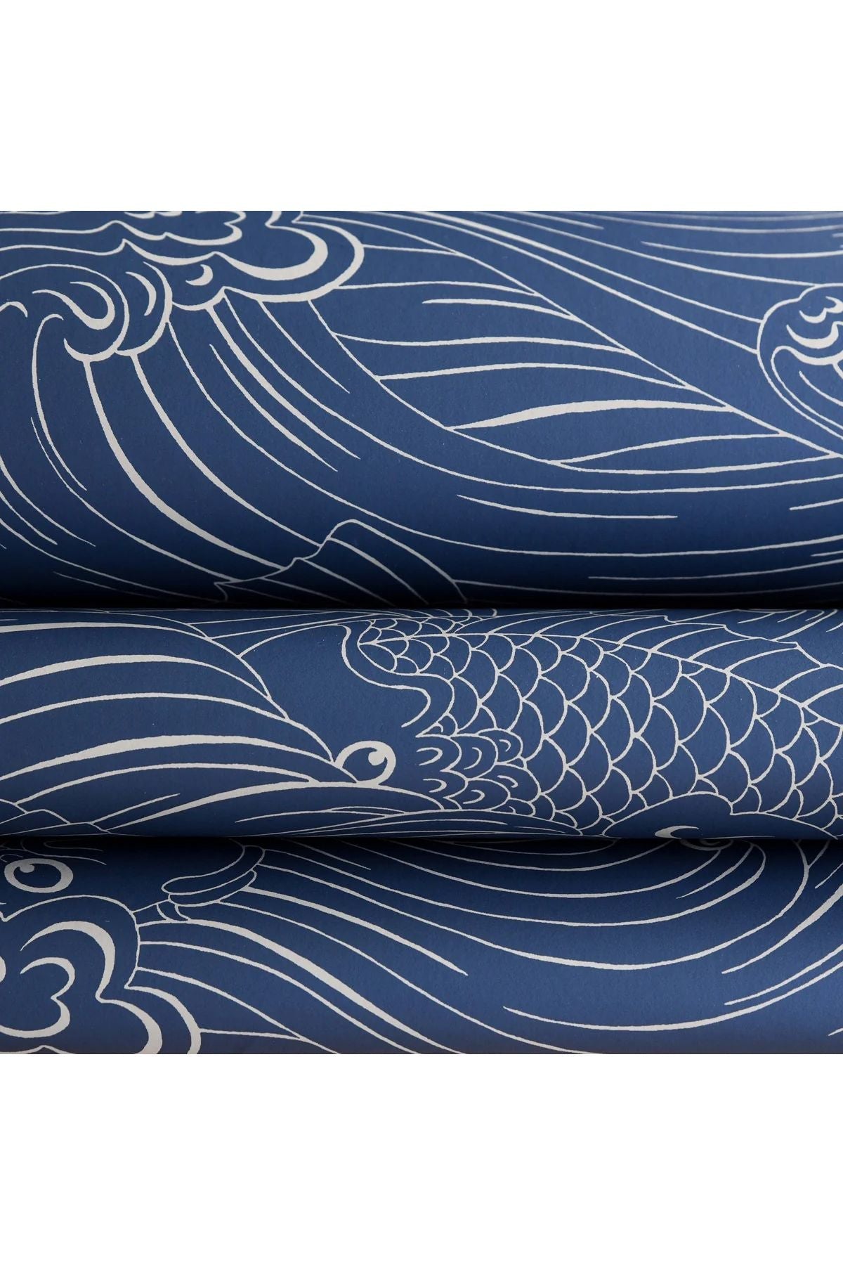 Wallpaper Plenty More Fish - Ink Blue van Långelid / von Brömssen | Kids Conceptstore Le Fanfare