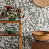 Wallpaper Talk About Cockatoos - Sage Green van Långelid / von Brömssen | Kids Conceptstore Le Fanfare