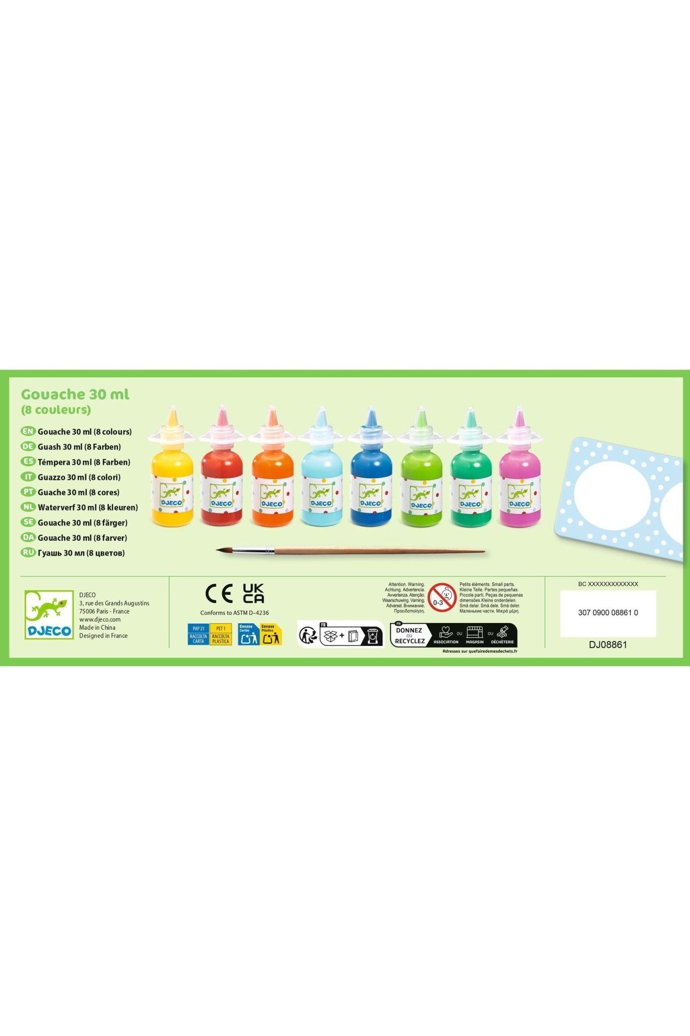Waterverf 30ml (8 kleuren) van Djeco | Kids Conceptstore Le Fanfare