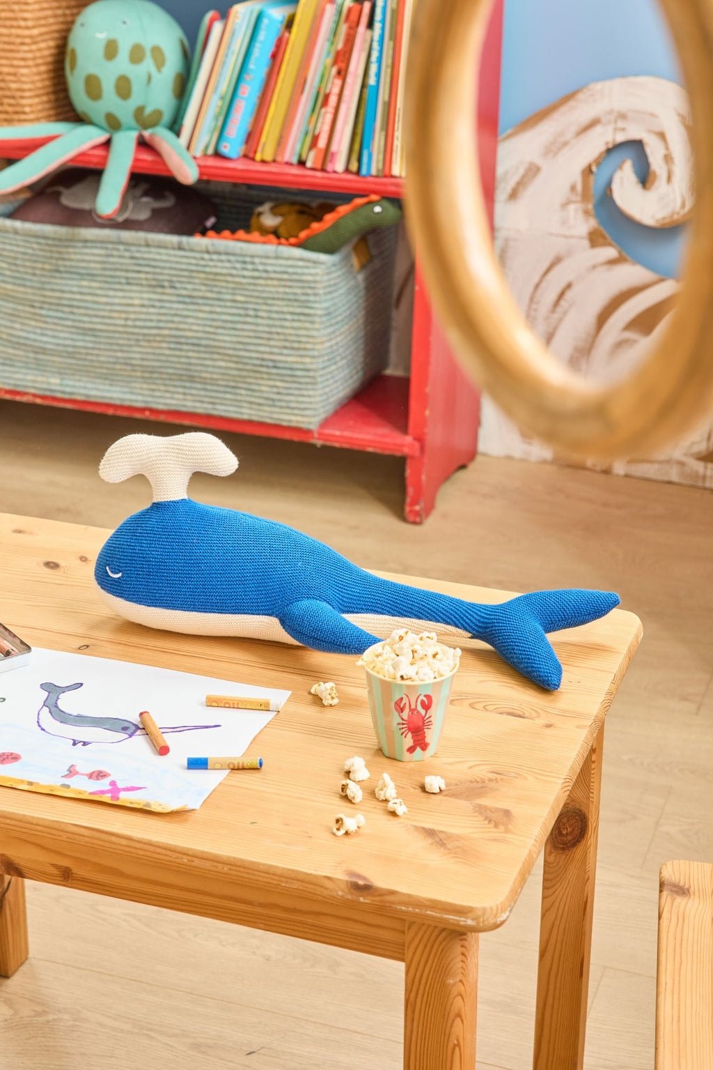 Whale Cotton Plush Toy - Blue van Rice | Kids Conceptstore Le Fanfare