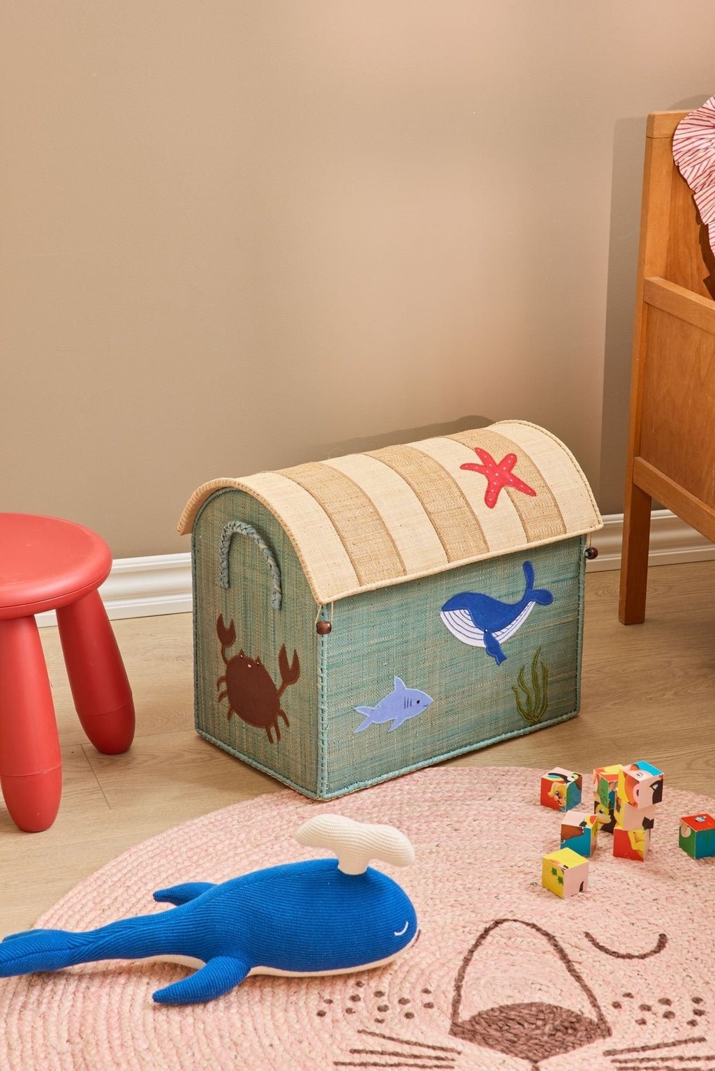 Whale Cotton Plush Toy - Blue van Rice | Kids Conceptstore Le Fanfare