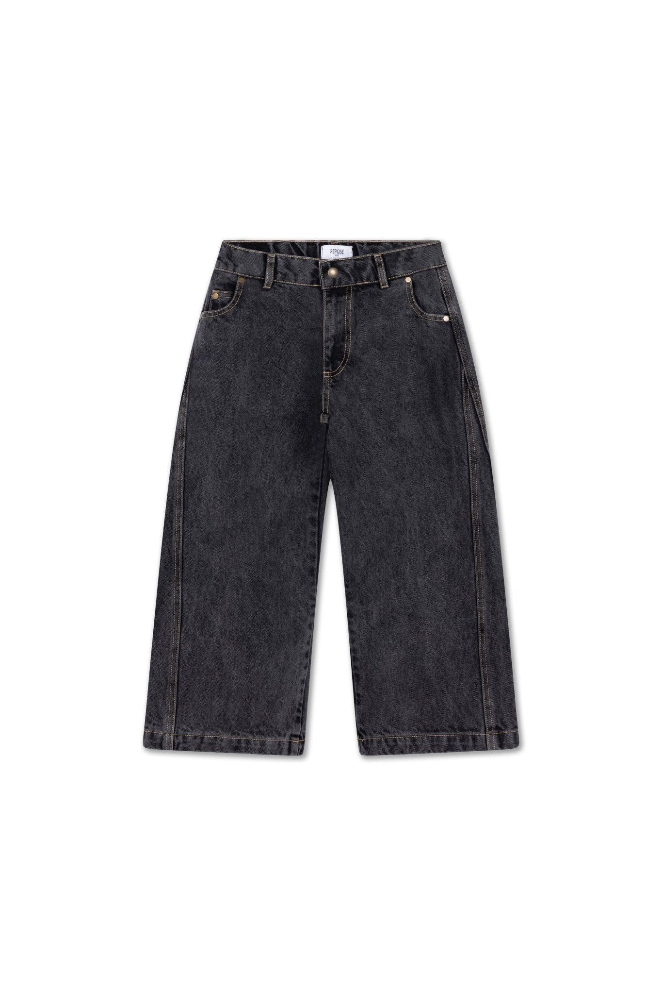 Wide leg denim pants - Slate grey van Repose AMS | Kids Conceptstore Le Fanfare